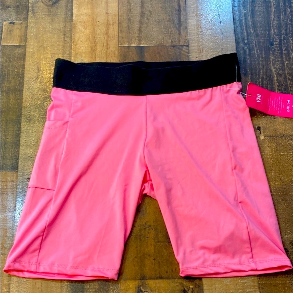 YMI‎ Women’s XL Hot Pink &Black Performance Active Wear Shorts With Pocket